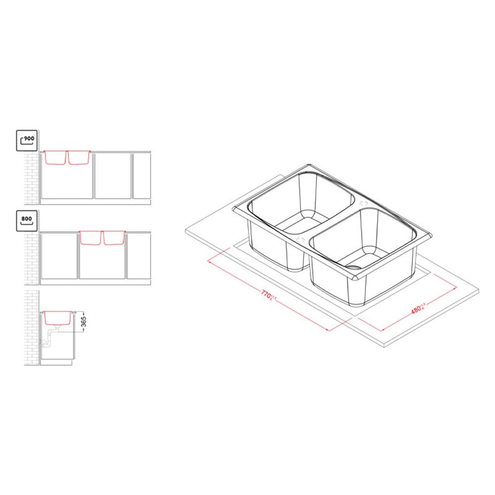 ELLECI LAV. ZEN-MASTER 350 79x50 2V BIANCO ANTICO 62