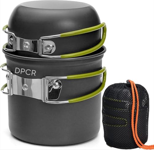DPCR Camping Cookware Set Portable Camping Mess Kit Cooking Set Camping Cooking Set Outdoor with Stove Spoon Fork Cutter for Picnic Hiking Backpacking Travel