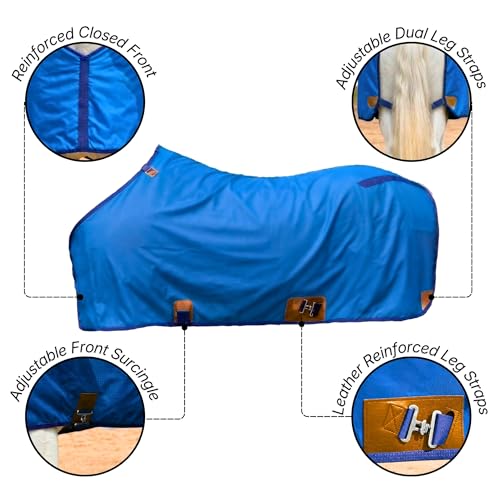 Nylon Horse 420D Stable Sheet | Breathable & Durable Horse Sheet | Keeps Coat Clean, Smooth & Shiny | Adjustable Fit Summer Sheet (60"– 86" Sizes) - Image 3