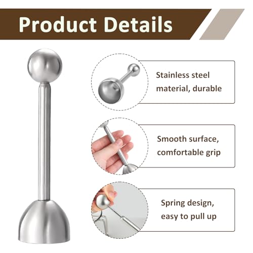 Boiled Egg Cracker Topper, Egg Shell Opener for Boiled Eggs Stainless Steel, Food-Grade Egg Shell Separator, Durable Egg Cutter for Soft & Hard Boiled Eggs, Portable Kitchen Tool for Eggshell Removal - Image 3