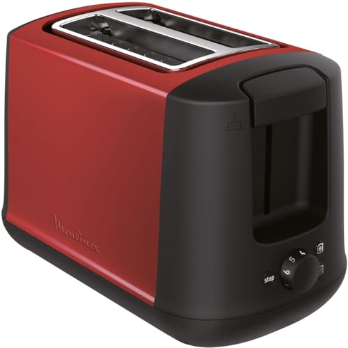 Moulinex lt340d11 2rebanada (s) 850 W Rouge, Acier Inoxydable – Grille-pain (2 Rebanada (s), rouge, acier inoxydable, rotatif, 850 W)