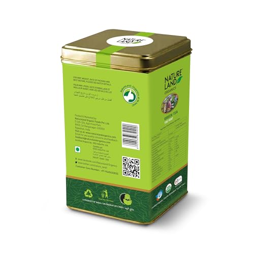 Image of Natureland Organics Green Tea 200 Gm - 100% Organic Loose Leaf Tea (Pack of 3)