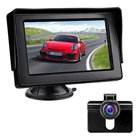 Reversing Camera Kit with 4.3'' LCD Monitor Car Rearview Backup Camera IP68 Waterproof Night Vision Parking Assistance System for Vans, Cars, Trucks, RVs, 12V Cover