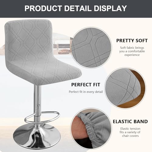 Image of Bar Stool Cover 2pcs Bar Chair Cover Swivel Bar Stool Slipcover | Stretch Counter Height Bar Stool Cover High Back Chair Cover Counter Stool Bar Chair Covers for Kitchen Pub Dining Room,06