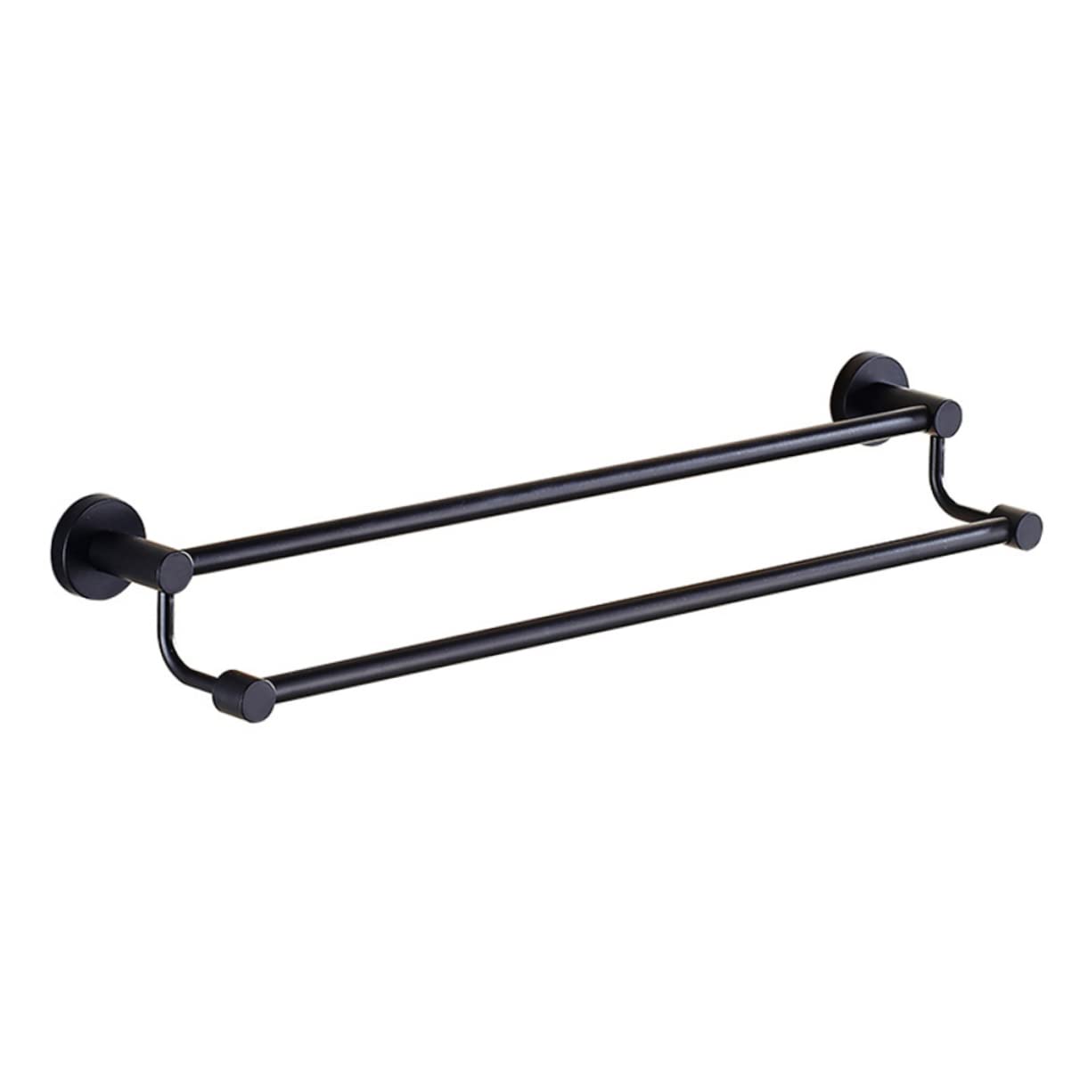 Barre porte-serviettes double murale Homoyoyo en acier inoxydable noir pour salle de bain