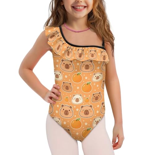 Image of Girls Swimsuit One Piece Ruffle Swimsuit Non-Slip Straps UPF 50+ for Girls Size 3-14 Years