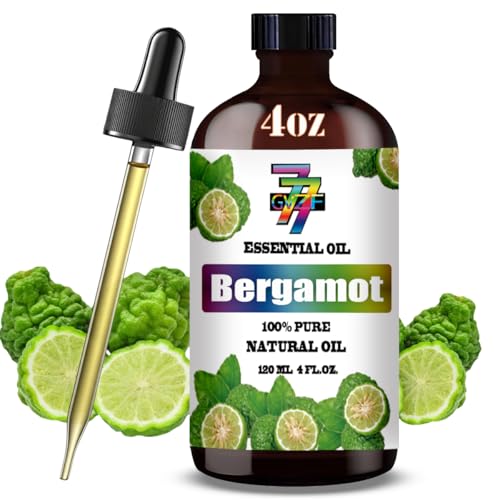 Bergamot Essential Oil (4 oz/120 ml) — Bergamot Oils for Aromatherapy, diffusers, humidifiers, Home fragrances, DIY Skincare, soap Making, DIY Candle, Relaxation, Yoga, and Meditation