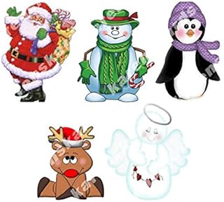 Christmas Character Card Making Toppers Santa, Reindeer, Snowman, Penguin and Angel Crafting x 5