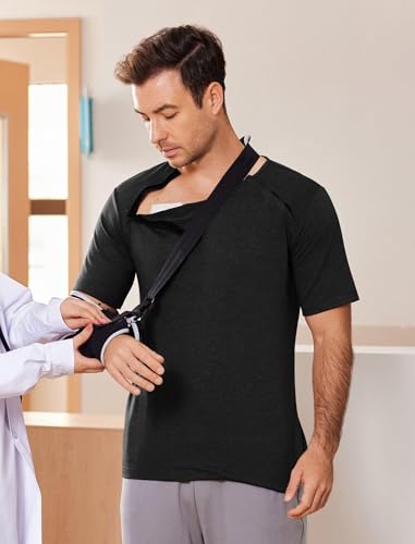 Dyeek Chemo for Shirt Port Access Chemotherapy Must Haves Tear Away Side Snap Short Sleeve Post Shoulder Surgery Shirts3