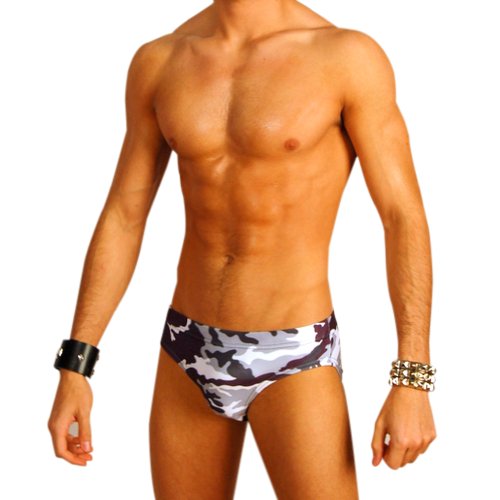 Gary Majdell Sport Mens Black Camouflage Hot Body Bikini Swimsuit Size Small #TOP19