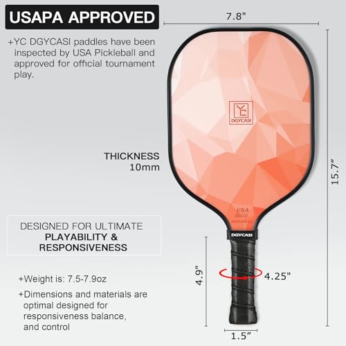 Image of YC DGYCASI Pickleball Paddles Set of 2 USAPA Approved Pickleball Set 2026