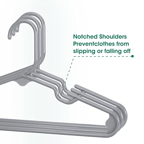 Minnebaby Plastic Baby Hangers 60 Pack, Ultra Thin No Slip Infant Nursery Clothes Hangers With 6 Pcs Cute Clothing Dividers For Boys & Girls Closet Organizer, Gray Kids Hangers #TOP3