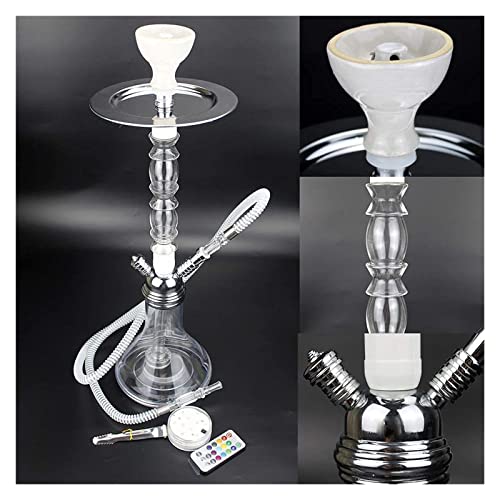 INKMEX Wasserpfeife Shisha-Kit mit transparentem Schlauch, Acryl-Shisha-Shisha-Kit mit magischer Fernbedienung, LED… – Bild 5