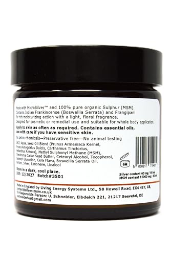 Crème Argent-MSM encens indien de haute qualité pour soin cutané 60ml - 2