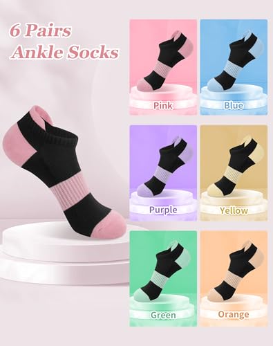 Image of 6 Pairs Ankle Socks for Women - Lightweight Low Cut No Show Casual Cotton Socks Breathable