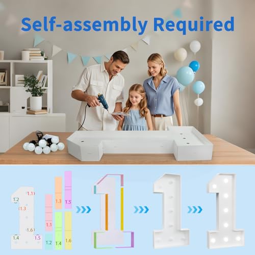Image of imprsv Marquee Numbers Large 60th-Birthday Decorations: 4ft Light Up Number