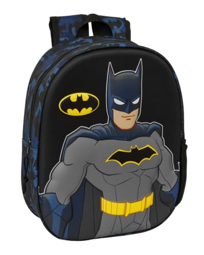 Safta | Mochila Escolar Batman 3D con Frontal Termoconformado, Infantil y Juvenil, Hombreras Acolchadas Ergonómicas, Bolsillo Portabotellas, Asa Superior, Cremallera Resistente, Medidas 27x10x33 cm Safta | Mochila Escolar Batman 3D con Frontal Termoconformado, Infantil y Juvenil, Hombreras Acolchadas Ergonómicas, Bolsillo Portabotellas, Asa Superior, Cremallera Resistente, Medidas 27x10x33 cm