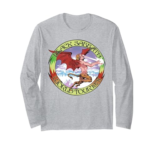 Image of Black Sabbath Official World Tour '78 Long Sleeve T-Shirt, Adult Unisex, Heather Grey, Large