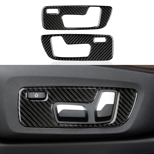 Image of 2PCS Seat Adjustment Knob Switch Buttons Cover Trim Carbon Fiber Decal Sticker fits for BMW X3 G01 X4 G02 X5 G05 X6 G06 2018-2024 Accessories (Style C)