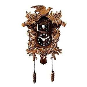 Cuckoo Clock Chiming Vintage Cuckoo Wall Clock Singing Bird Clock Home Decor Christmas Clock Gifts Resin Classic Brown