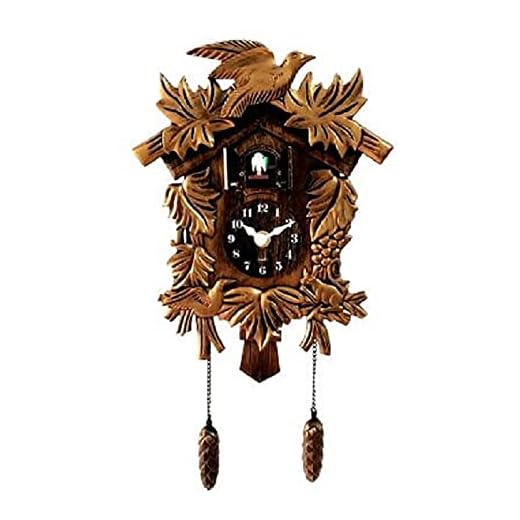 Cuckoo Clock Chiming Vintage Cuckoo Wall Clock Singing Bird Clock Home Decor Christmas Clock Gifts Resin Classic Brown