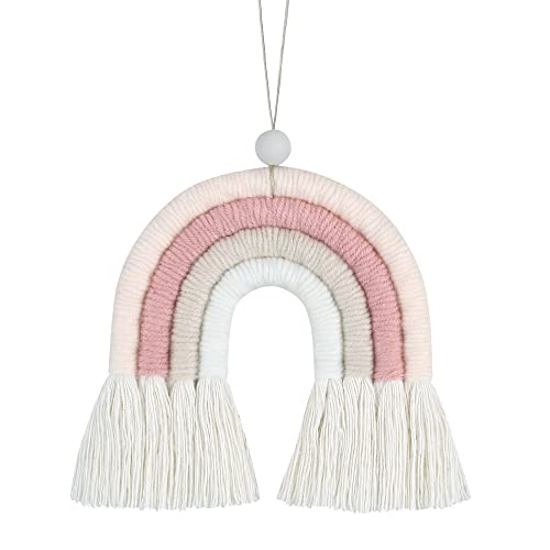Image of BOHO GARDEN Macrame Bohemian Rainbow Charm - Essential Oil Diffuser for Cars, Baby Nursery, Children's Bedroom & Home Decor- Colorful Decorative Hanging Air Freshener & Accessories - 3.5x4 - Lychee