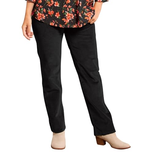 Generisch - Pantalones de pana para mujer, de cintura alta, marrón, con costillas, termico, con elástico en la cintura, estilo vintage, casual, de mezclilla, pierna recta, para el tiempo libre