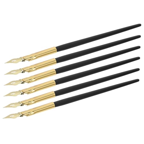 CAXUSD 6個英文?水鋼筆 金属製ペン先 滑らかなインクフロー 芸術的表現向け 筆記 スケッチ 絵画に 初心者からプロ用