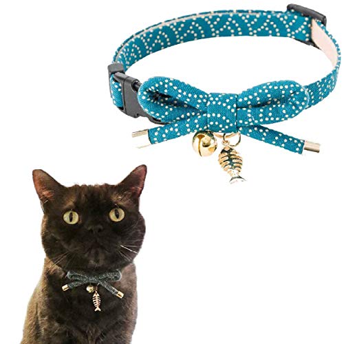 Necoichi Zen Fish Charm Cat Collar (Blue) Necoichi Zen Fish Charm Cat Collar (Blue)
