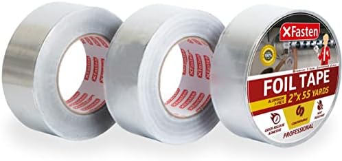 XFasten Professional Aluminum Foil Tape, 3.6 mil, 2 Inches x 55 Yards (3-Pack)