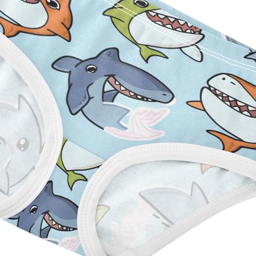 Girls Underwear Toddler 2t Cotton Panties for Girl Animals Briefs Girls Undies Cute Cartoon Sharks Light Blue4