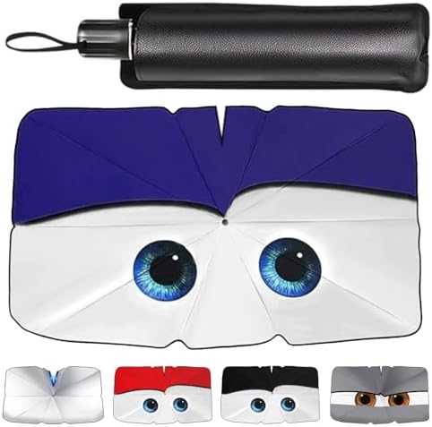 Zuquik Premium Auto-Sonnenschutz, UV-Blocker, 125 x 65 | für Kleinwagen, inkl. Aufbewahrungstasche, Leicht und Effizient,blau