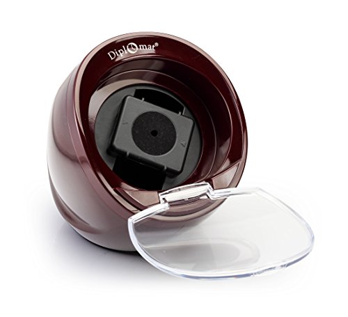 Diplomat Single Burgundy Watch Winder with Built-In IC Timer