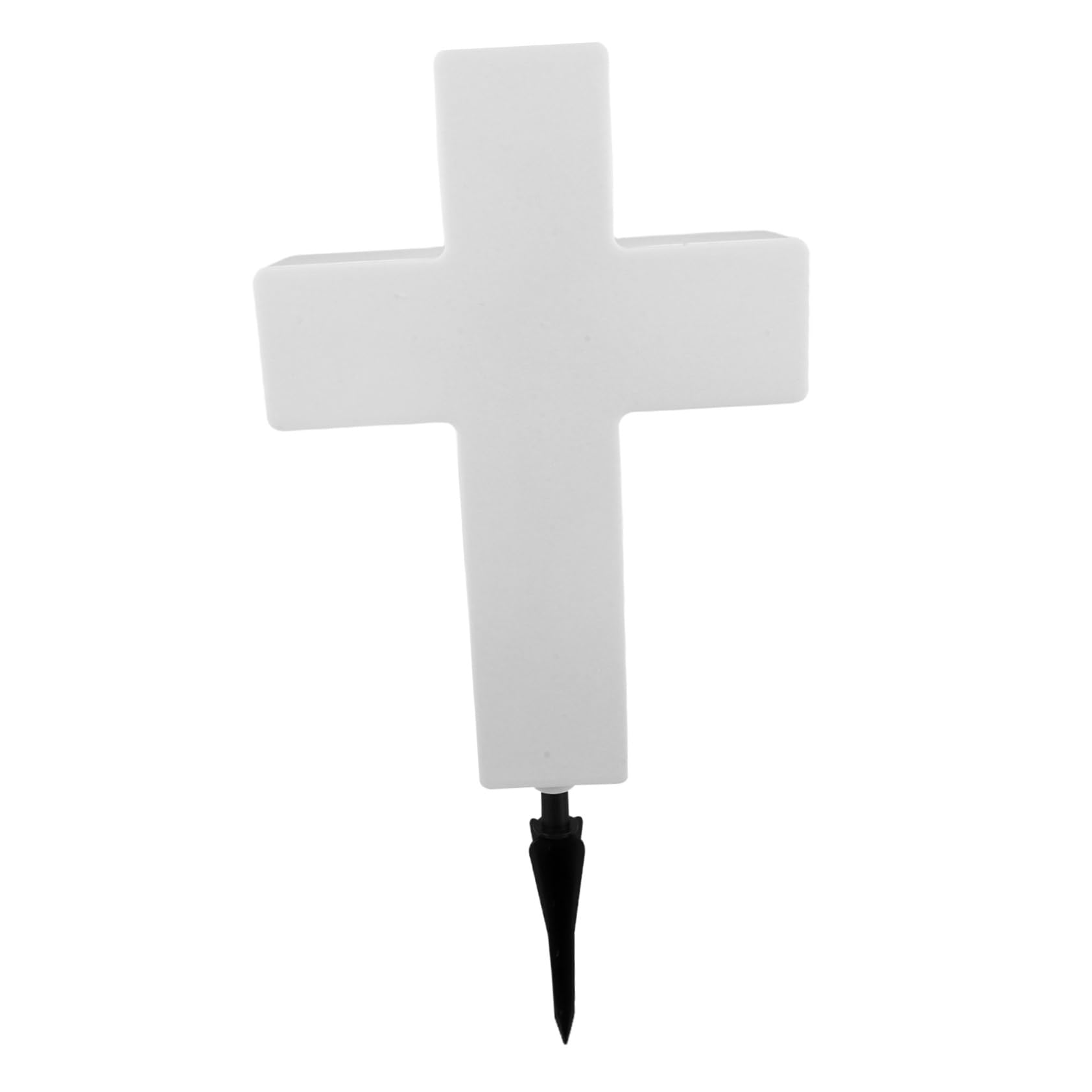 BCOATH Cemetery Cross Led Solar Lights Plastic Stake Landscape Decor Solar Cross Garden Lights for Grave Markers