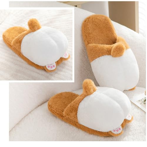 Corgi Slippers, Corgi Shoes, Corgi Slippers for Women/Men, Plush Warm Cute Soft Comfy Corgi Dog Slippers Zapatillas Corgi3