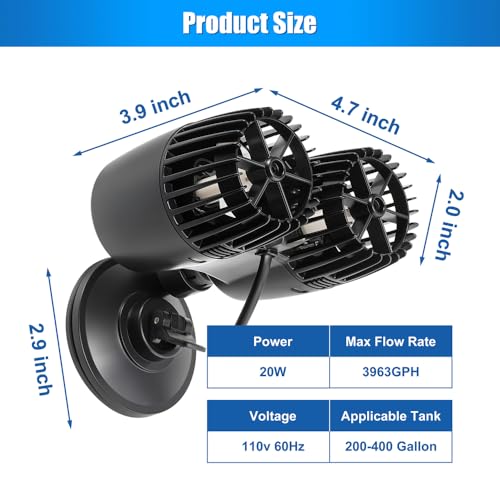Image of DaToo 3963GPH Mini Aquarium Circulation Pump Ultra-quiet Fish Tank Wave Maker With Suction Cup 360 Degree Rotatable Aquarium Power Head Submersible Water Pump For Freshwater And Saltwater
