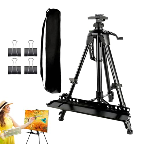 Caballlete Para Pintura Artística, Trípode Retráctil Con Altura Ajustable, Soporte Plegable Para Lienzos Con Portabandeja, Uso En Mesa, Suelo Y Exterior