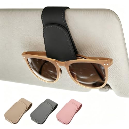 EyeSight Camera Cover (Sunglasses Holder Portion)- Design Change - 2019 Subaru Ascent 6 Magnetic Leather Car Sunglass Holder, Visor Sunglasses Holder Clip, 1 Pack