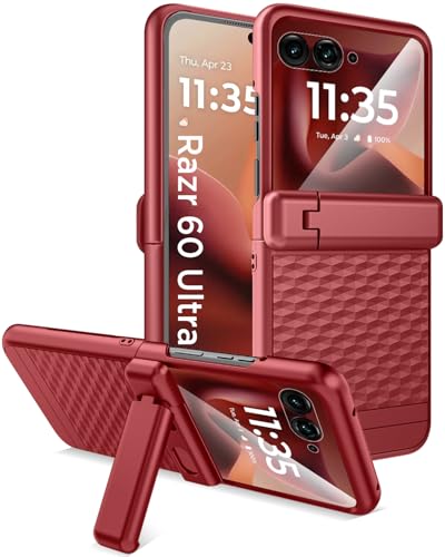 Étui Motorola Razr 60 Ultra bordeaux idéal pour visionner vos vidéos en mains libres