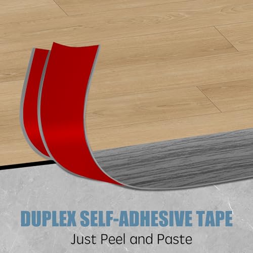 Image of Floor Transition Strip Door Threshold 39 inch Floor Transition Reducer Trim on The Edges Threshold Strip Self Adhesive Suitable for Doorways, Tiles, Carpet