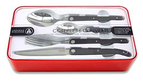 Ménagére 16 pièces - Collection Laguiole Evolution Sens (Noir Carbone)