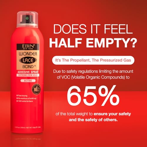 Image of EBIN NEW YORK Wonder Lace Bond Adhesive Spray - Extreme Firm Hold 2.7oz / 80ml| Active Use, Fast Drying, No Residue, No Build-up, All-day Powerful Hold, Easy Daily Wig Install