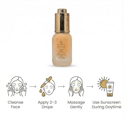 Image of Glowkraft Vitamin C Serum for Face (10% Ethyl Ascorbic Acid) | Brightening & Dark Spot Reduction | With Hyaluronic Acid & Vitamin E | For Glowing Skin | 25 ml