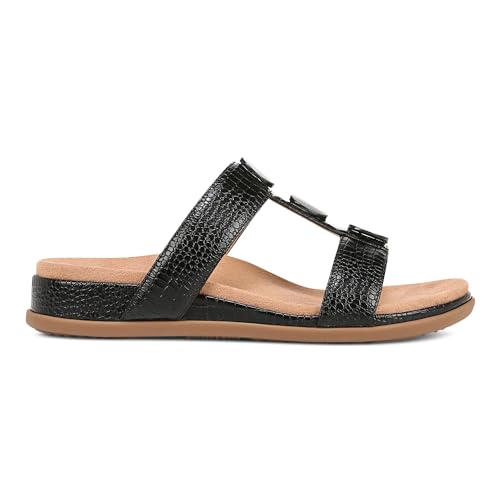 Vionic Serra Women's T-Strap Slip-on Supportive Sandal Black - 12 Wide4
