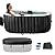 LILYPELLE 1-2 Person Inflatable Hot Tub, Portable Oval Blow Up Hot Tub with 100 Bubble Jets, Outdoor Spa Set Included Heater Pump, Filter and Side Table, 75" X 47" X 25"