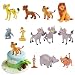 SUNSK Tortendeko Löwen König Kuchen Topper Kuchendeckel King Lion Tiere Figuren Set für Kinder Geburtstagstorte Geschenke Garten Dekoration Ornamente (12 Stück)