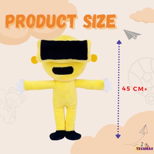 Image of Customized Text Standing Yellow Square Sprunki Plush Toys
