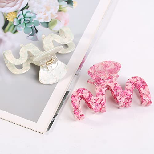 Jayongnee Clip Hair Claw Clips For Women,Large Non-Slip Hair Jaw Clips,Hair Clips For Thin Hair,French Design Hair Clamps Jaw Clips For Girls Medium Acetate Butterfly Hair Claws (Claw Clip) #TOP2