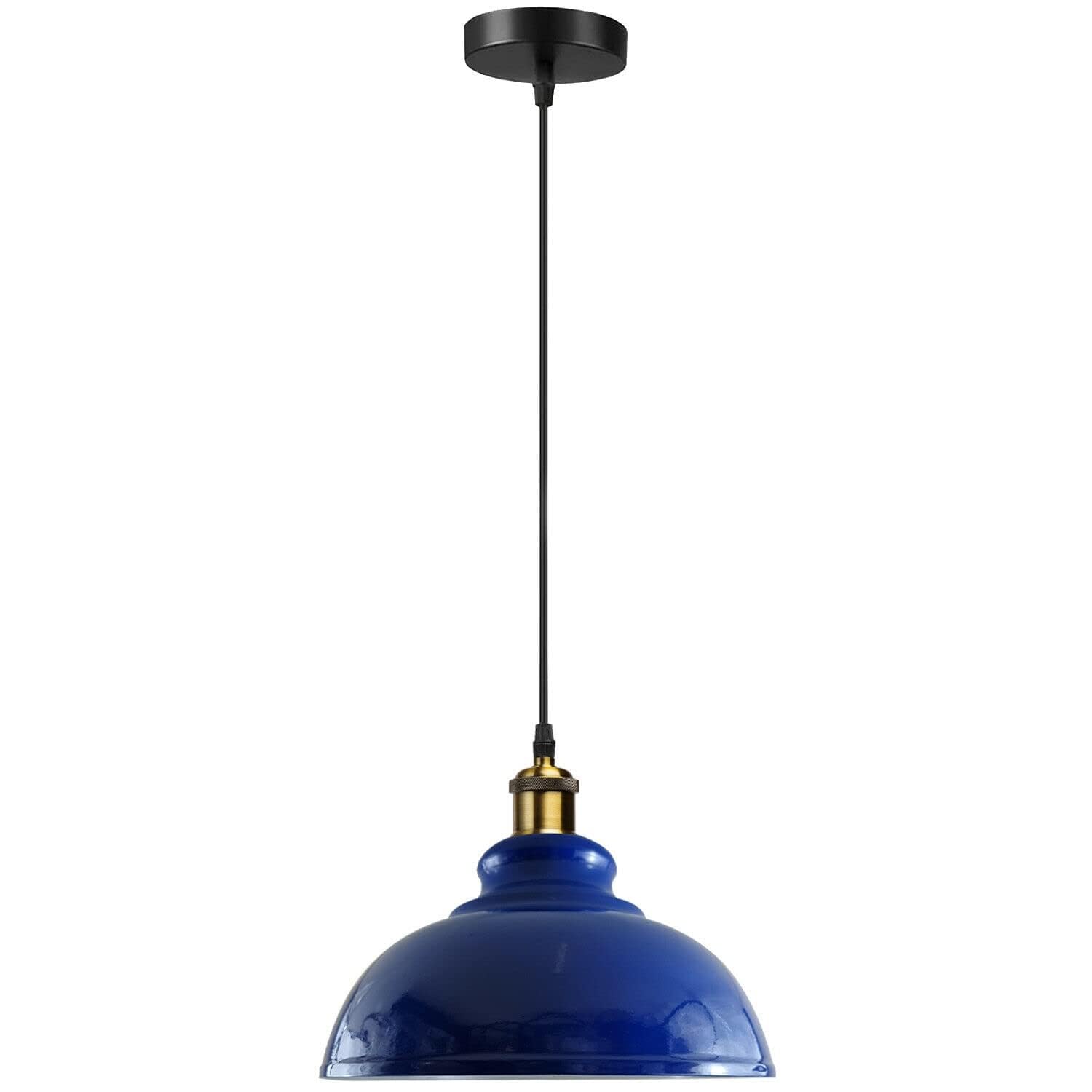 LEDSone Industrial Neon Blue Pendant Ceiling Light, 29cm Retro Vintage Style Curvy Dome Shaped Pendant Lamp Shade for Home Décor & Improvement Essential