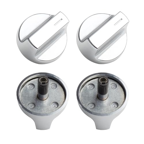 4-Pack Stove Knobs & Gas Range Oven Knob W11517334 - Stainless Steel Replacement for Whirlpool WEG515S0FB0/WEG745H0FS0, Replaces W11122869/W10850033 - Durable Gas Range Knobs